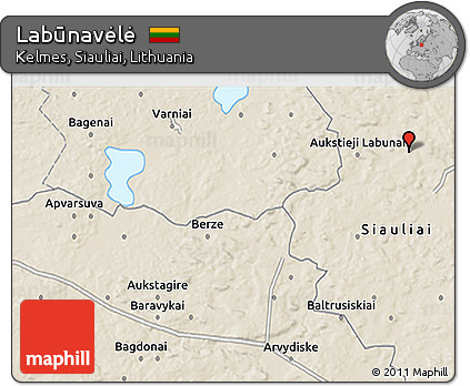 Shaded Relief 3D Map of Labūnavėlė
