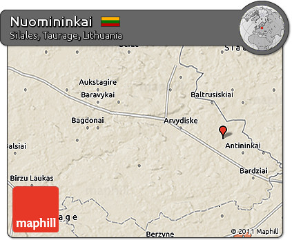 Shaded Relief 3D Map of Nuomininkai