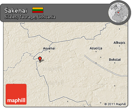 Shaded Relief 3D Map of Šakėnai