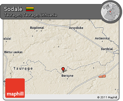 Shaded Relief 3D Map of Sodalė