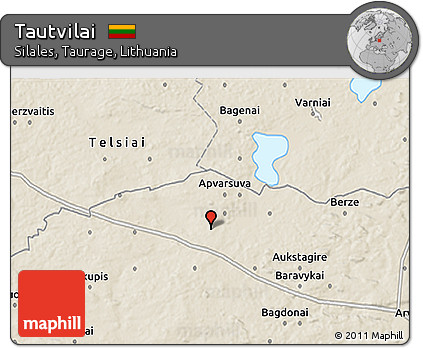 Shaded Relief 3D Map of Tautvilai