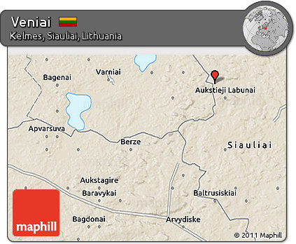 Shaded Relief 3D Map of Veniai