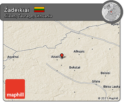 Shaded Relief 3D Map of Žadeikiai