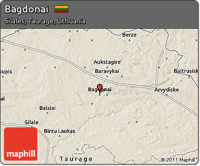 Shaded Relief 3D Map of Bagdonai
