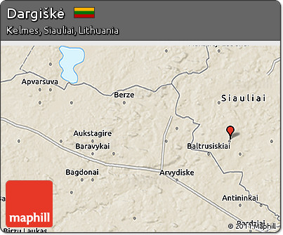 Shaded Relief 3D Map of Dargiškė