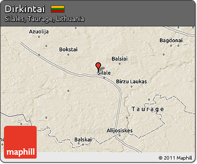 Shaded Relief 3D Map of Dirkintai