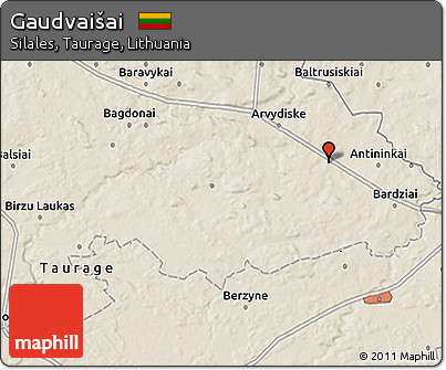 Shaded Relief 3D Map of Gaudvaišai