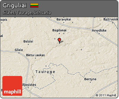 Shaded Relief 3D Map of Griguliai