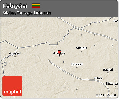 Shaded Relief 3D Map of Kalnyčiai
