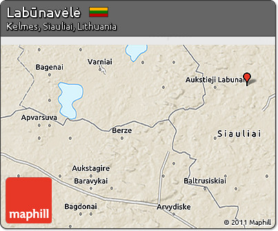 Shaded Relief 3D Map of Labūnavėlė