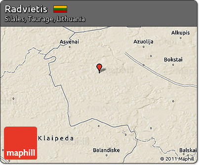 Shaded Relief 3D Map of Radvietis