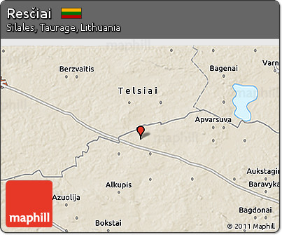 Shaded Relief 3D Map of Resčiai