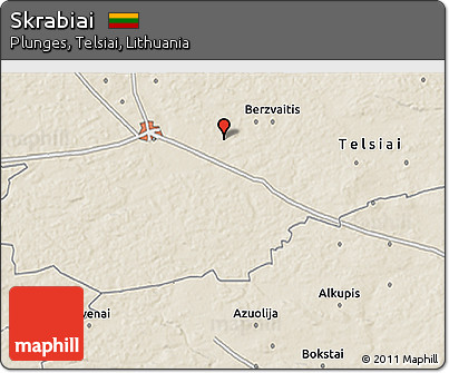 Shaded Relief 3D Map of Skrabiai