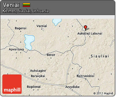 Shaded Relief 3D Map of Veniai