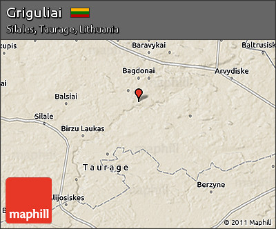 Shaded Relief 3D Map of Griguliai