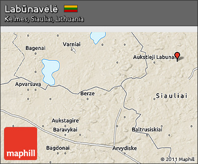 Shaded Relief 3D Map of Labūnavėlė