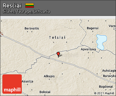 Shaded Relief 3D Map of Resčiai