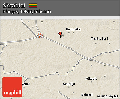 Shaded Relief 3D Map of Skrabiai