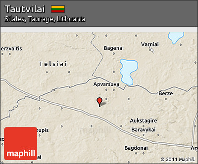 Shaded Relief 3D Map of Tautvilai