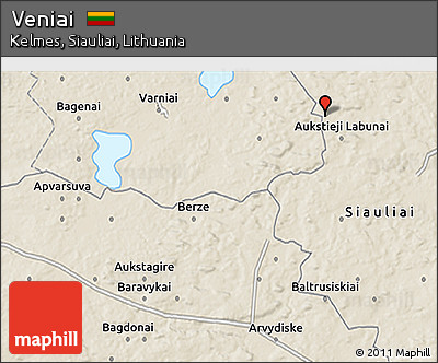 Shaded Relief 3D Map of Veniai