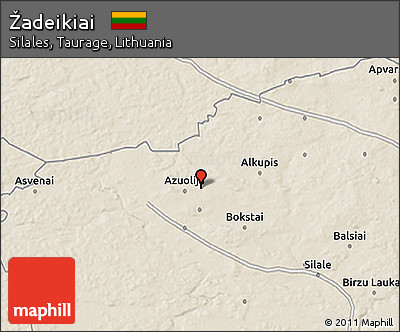 Shaded Relief 3D Map of Žadeikiai