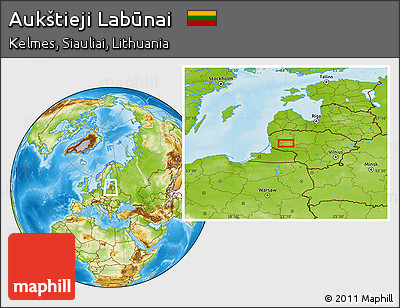 Physical Location Map of Aukštieji Labūnai