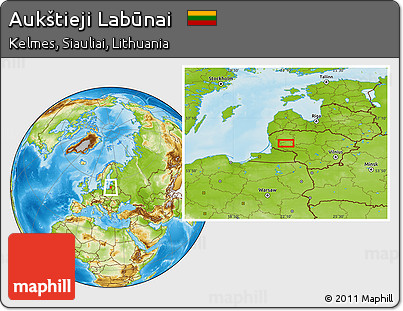 Physical Location Map of Aukštieji Labūnai