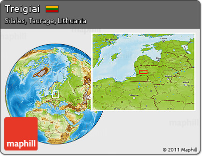 Physical Location Map of Treigiai