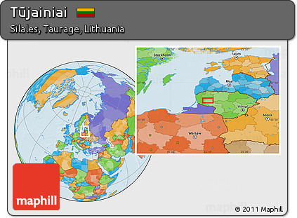 Political Location Map of Tūjainiai