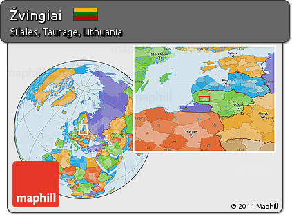 Political Location Map of Žvingiai