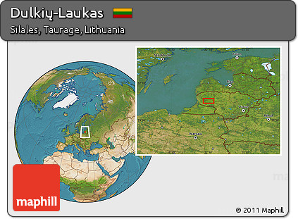 Satellite Location Map of Dulkių-Laukas
