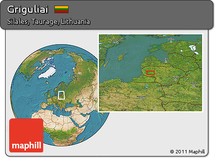 Satellite Location Map of Griguliai
