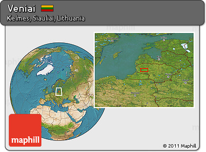 Satellite Location Map of Veniai