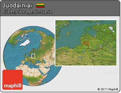Satellite Location Map of Juodainiai