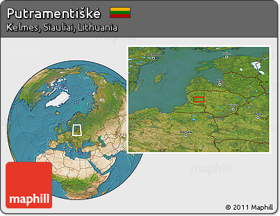Satellite Location Map of Putramentiškė
