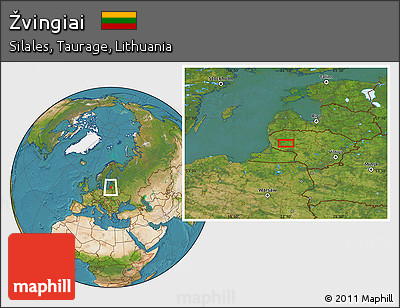 Satellite Location Map of Žvingiai