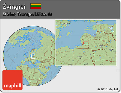 Savanna Style Location Map of Žvingiai