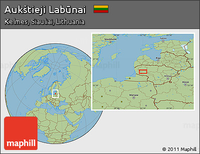 Savanna Style Location Map of Aukštieji Labūnai