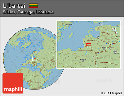 Savanna Style Location Map of Libartai