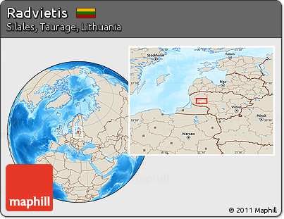 Shaded Relief Location Map of Radvietis
