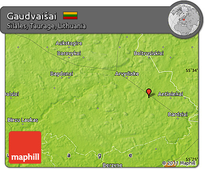 Physical Map of Gaudvaišai
