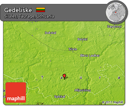 Physical Map of Gedėliškė