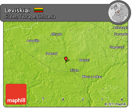Physical Map of Leviškiai