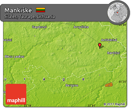 Physical Map of Mankiškė