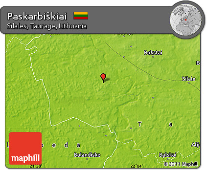 Physical Map of Paskarbiškiai