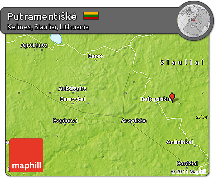 Physical Map of Putramentiškė