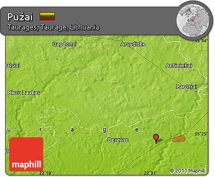 Physical Map of Pužai