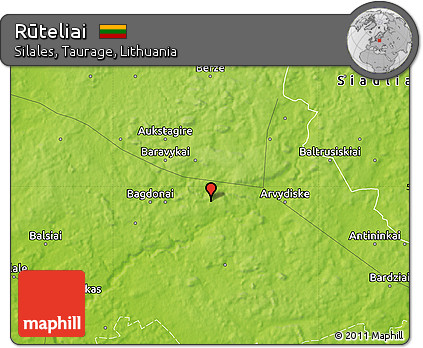 Physical Map of Rūteliai