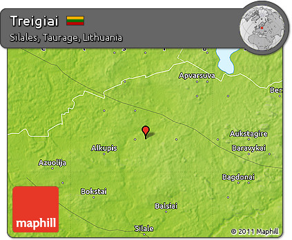 Physical Map of Treigiai