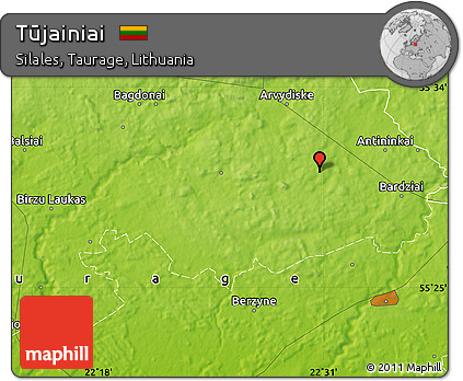 Physical Map of Tūjainiai